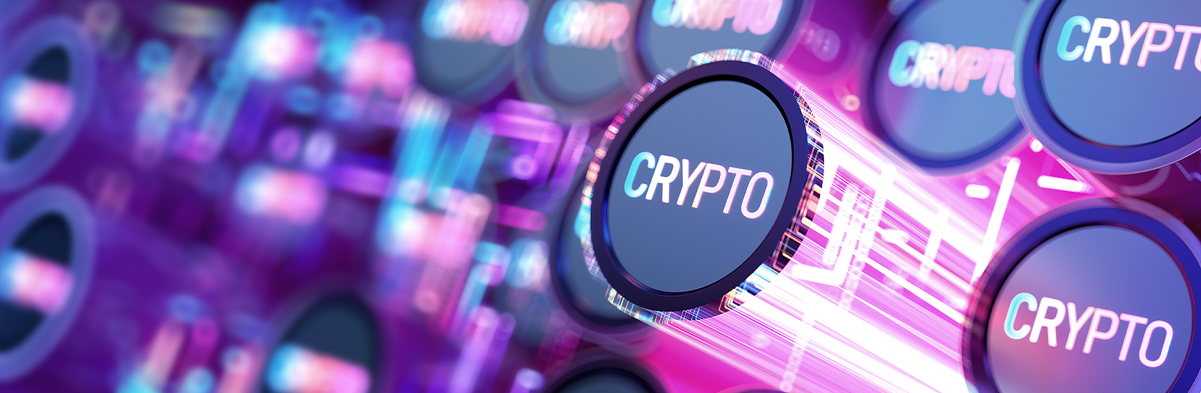 Symbolbild zu DAC8: Abstrakte Darstellung von Kryptowährungen