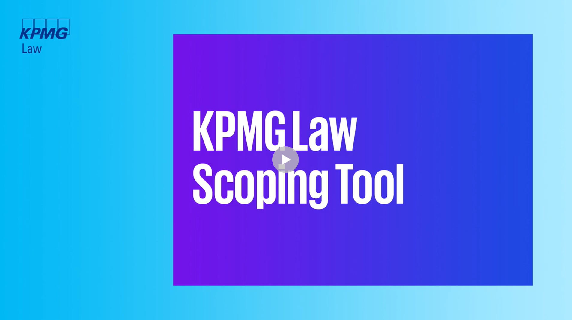 KPMG Law Scoping Tool
