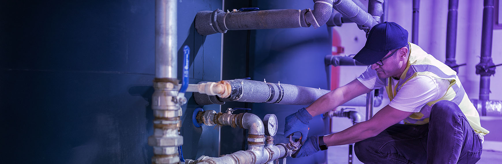 Symbolbild zu GMG: Mann repariert Heizung